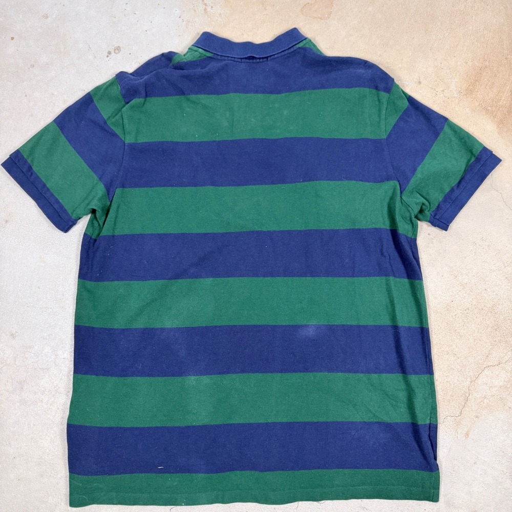 Polo Ralph‎ Lauren Men Custom Fit Striped Short Sleeve Polo Shirt Blue Green - Picture 3 of 4